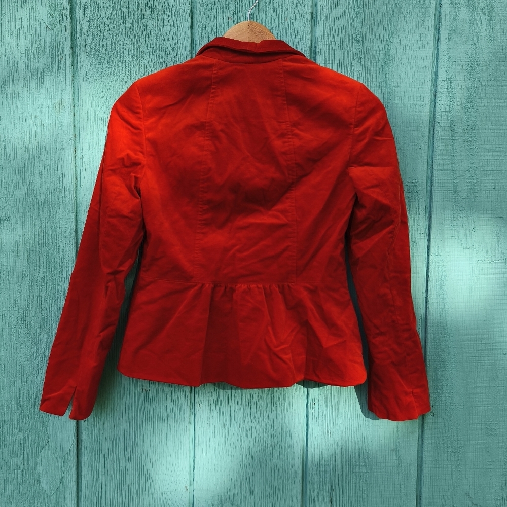 Talbots Cotton Velvet 3-Button Blazer sz 4 Burnt Orange Fall Preppy Academia - Picture 5 of 9